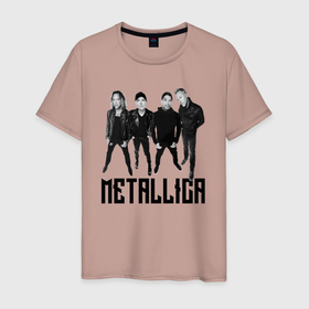 Мужская футболка хлопок с принтом Metallica   cool guys в Новосибирске, 100% хлопок | прямой крой, круглый вырез горловины, длина до линии бедер, слегка спущенное плечо. | group | hard rock | legend | los angeles | metallica | thrash metal | usa | группа | легенда | лос   анджелес | металлика | сша | трэш метал | тяжёлый рок