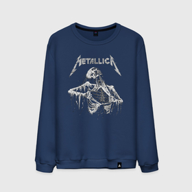 Мужской свитшот хлопок с принтом Metallica   thrash metal в Новосибирске, 100% хлопок |  | bones | hard rock | metallica | rags | skeleton | skull | thrash metal | кости | металлика | скелет | трэш метал | тряпьё | тяжёлый рок | череп