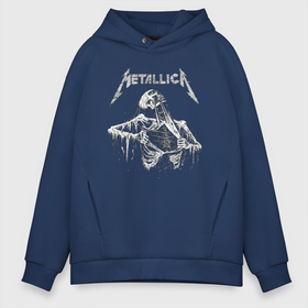 Мужское худи Oversize хлопок с принтом Metallica   thrash metal в Тюмени, френч-терри — 70% хлопок, 30% полиэстер. Мягкий теплый начес внутри —100% хлопок | боковые карманы, эластичные манжеты и нижняя кромка, капюшон на магнитной кнопке | bones | hard rock | metallica | rags | skeleton | skull | thrash metal | кости | металлика | скелет | трэш метал | тряпьё | тяжёлый рок | череп