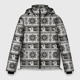 Мужская зимняя куртка 3D с принтом Squirrel Pattern в Екатеринбурге, верх — 100% полиэстер; подкладка — 100% полиэстер; утеплитель — 100% полиэстер | длина ниже бедра, свободный силуэт Оверсайз. Есть воротник-стойка, отстегивающийся капюшон и ветрозащитная планка. 

Боковые карманы с листочкой на кнопках и внутренний карман на молнии. | background | christmas | hearts | holiday | knitted pattern | new year | pattern | snowflakes | squirrel | texture | белка | вязаный узор | новый год | паттерн | праздник | рождество | сердечки | снежинки | текстура | узор | фон