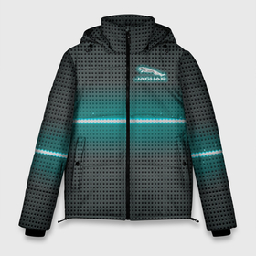 Мужская зимняя куртка 3D с принтом Jaguar blue neon theme в Петрозаводске, верх — 100% полиэстер; подкладка — 100% полиэстер; утеплитель — 100% полиэстер | длина ниже бедра, свободный силуэт Оверсайз. Есть воротник-стойка, отстегивающийся капюшон и ветрозащитная планка. 

Боковые карманы с листочкой на кнопках и внутренний карман на молнии. | Тематика изображения на принте: auto | cars | jaguar | авто | автобренды | автомобили | машины | ягуар