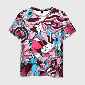 Мужская футболка 3D с принтом Краски Жизни в Тюмени, 100% полиэфир | прямой крой, круглый вырез горловины, длина до линии бедер | Тематика изображения на принте: абстракция | геометрия | узор | цвет | цветы