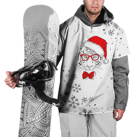 Накидка на куртку 3D с принтом Новогодний тигр летящие снежинки. , 100% полиэстер |  | 2022 | merry christmas | год тигра | зима близко | нг | новогодний | новогодний тигр | новогодняя символика | новый год | новый год 2022 | рождество | символ 2022 года | снег | снежинки | тигр