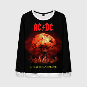 Мужской свитшот 3D с принтом Live at the Apocalypse   AC DC в Екатеринбурге, 100% полиэстер с мягким внутренним слоем | круглый вырез горловины, мягкая резинка на манжетах и поясе, свободная посадка по фигуре | ac dc | acdc | angus young | австралийская | альбом | ангус янг | ас дс | асдс | блюз | крис слэйд | метал | молния | музыка | певец | рок группа | рокнролл | стиви янг | хард | хардрок | эксл роуз