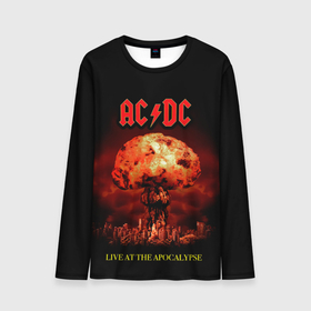 Мужской лонгслив 3D с принтом Live at the Apocalypse   AC DC , 100% полиэстер | длинные рукава, круглый вырез горловины, полуприлегающий силуэт | ac dc | acdc | angus young | австралийская | альбом | ангус янг | ас дс | асдс | блюз | крис слэйд | метал | молния | музыка | певец | рок группа | рокнролл | стиви янг | хард | хардрок | эксл роуз