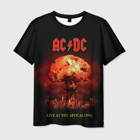 Мужская футболка 3D с принтом Live at the Apocalypse   AC DC , 100% полиэфир | прямой крой, круглый вырез горловины, длина до линии бедер | ac dc | acdc | angus young | австралийская | альбом | ангус янг | ас дс | асдс | блюз | крис слэйд | метал | молния | музыка | певец | рок группа | рокнролл | стиви янг | хард | хардрок | эксл роуз