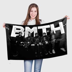 Флаг 3D с принтом BMTH Live в Петрозаводске, 100% полиэстер | плотность ткани — 95 г/м2, размер — 67 х 109 см. Принт наносится с одной стороны | alternative | bring me the horizon | metall | music | rock | альтернатива | бринг ми зэ харайзон | бринги | металл | музыка | рок