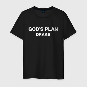 Мужская футболка хлопок с принтом Gods Plane, Drake в Новосибирске, 100% хлопок | прямой крой, круглый вырез горловины, длина до линии бедер, слегка спущенное плечо. | drake | gods plane | божий план | дрэйк | клип | минимализм | рэп | хип хоп