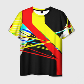 Мужская футболка 3D с принтом геометр , 100% полиэфир | прямой крой, круглый вырез горловины, длина до линии бедер | абстракция | искусство | линии | фантазия | фигуры