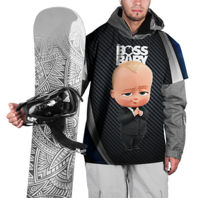 Накидка на куртку 3D с принтом BOSS black  blue в Кировске, 100% полиэстер |  | Тематика изображения на принте: baby | boss | boss baby | босс | босс молокосос | маленький босс | малыш | мальчик | молокосос | ребенок