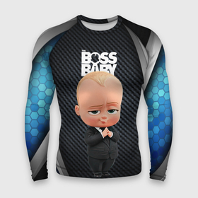 Мужской рашгард 3D с принтом BOSS black  blue в Тюмени,  |  | Тематика изображения на принте: baby | boss | boss baby | босс | босс молокосос | маленький босс | малыш | мальчик | молокосос | ребенок