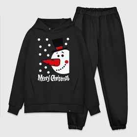 Мужской костюм хлопок OVERSIZE с принтом Merry Christmas: снеговик в шляпе в Тюмени,  |  | carrot | merry christmas | new year | smile | snow | snowman | winter | зима | морковка | новый год | снег | снеговик | счастливого рождества | улыбка