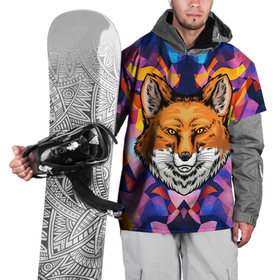 Накидка на куртку 3D с принтом АБСТРАКЦИЯ И ГОЛОВА ЛИСЫ   FOX HEAD , 100% полиэстер |  | abstract | fox | fox head | foxy | абстракция | голова лисы | животные | звери | лиса | этническая лиса | этно | этно лиса