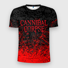 Мужская футболка 3D Slim с принтом CANNIBAL CORPSE, БРЫЗГИ КРАСОК   ЧЕРЕПА в Белгороде, 100% полиэстер с улучшенными характеристиками | приталенный силуэт, круглая горловина, широкие плечи, сужается к линии бедра | bones | cannibal | cannibal corpse | corpse | death metal | deathgrind | skull | алекс уэбстер | брутальный дэт метал | дэт метал | дэтграйнд | каннибал корпс | кеннибал корпс | кэннибал корпс | пол мазуркевич | роб барретт | скелет