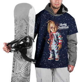 Накидка на куртку 3D с принтом Новогодний Чаки New Years Chucky в Новосибирске, 100% полиэстер |  | Тематика изображения на принте: chucky | кино | кукла | монстр | новый год | нож | рождество | снег | снежинка | ужасы | хоррор | чаки