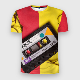 Мужская футболка 3D спортивная с принтом FULL OLD DCHOOL в Кировске, 100% полиэстер с улучшенными характеристиками | приталенный силуэт, круглая горловина, широкие плечи, сужается к линии бедра | fakir | желтый | кассета | красный | пленка