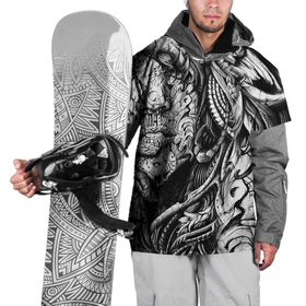 Накидка на куртку 3D с принтом Трэш в Новосибирске, 100% полиэстер |  | абстрактный | готика | пестрый | трэш | узор | черно белый