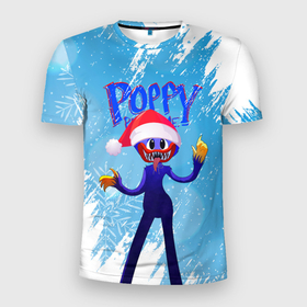 Мужская футболка 3D спортивная с принтом Новогодний Poppy Playtime. , 100% полиэстер с улучшенными характеристиками | приталенный силуэт, круглая горловина, широкие плечи, сужается к линии бедра | 2021 | 2022 | happy new year | play | poppy | poppy playtime | poppyplaytime | time | игра | монстр | новогодний poppy playtime | новый год | праздник | снежинки