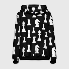 Мужская толстовка 3D с принтом Белые шахматные фигуры в Санкт-Петербурге, 100% полиэстер | двухслойный капюшон со шнурком для регулировки, мягкие манжеты на рукавах и по низу толстовки, спереди карман-кенгуру с мягким внутренним слоем. | checkmate | chess | chess board | chess game | chess pieces | chess player | chessboard | gambit | game | king | pawn | queen | гамбит | игра | король | мат | партия | ферзь | фигуры | шахматист | шахматы