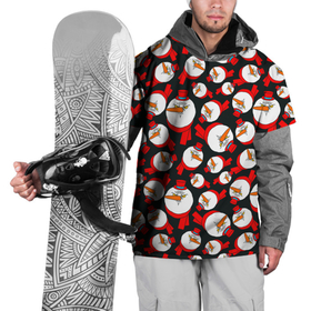 Накидка на куртку 3D с принтом Злые снеговики в цилиндрах в Курске, 100% полиэстер |  | Тематика изображения на принте: angry | carrots | gloomy | red | scarves | snowmen | top hats | yellow eyes | жёлтые глаза | злые | красные | морковки | сердитые | снеговики | хмурые | цилиндры | шарфы