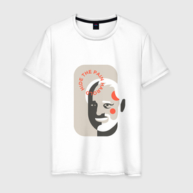 Мужская футболка хлопок с принтом Логомем Дед Гарольд в Новосибирске, 100% хлопок | прямой крой, круглый вырез горловины, длина до линии бедер, слегка спущенное плечо. | Тематика изображения на принте: гарольд | гарольд скрывающий боль | дед гарольд | логомем | логотип | мем