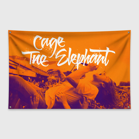 Флаг-баннер с принтом Cage the elephant в Санкт-Петербурге, 100% полиэстер | размер 67 х 109 см, плотность ткани — 95 г/м2; по краям флага есть четыре люверса для крепления | alternative | cage the elephant | metall | music | rock | альтернатива | кэйдж зэ элефант | металл | музыка | рок