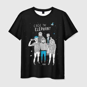 Мужская футболка 3D с принтом Cage the elephant Band в Курске, 100% полиэфир | прямой крой, круглый вырез горловины, длина до линии бедер | alternative | cage the elephant | metall | music | rock | альтернатива | кэйдж зэ элефант | металл | музыка | рок