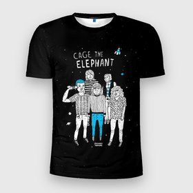 Мужская футболка 3D Slim с принтом Cage the elephant Band в Санкт-Петербурге, 100% полиэстер с улучшенными характеристиками | приталенный силуэт, круглая горловина, широкие плечи, сужается к линии бедра | alternative | cage the elephant | metall | music | rock | альтернатива | кэйдж зэ элефант | металл | музыка | рок