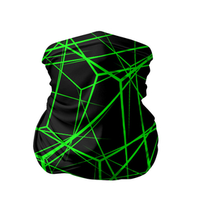 Бандана-труба 3D с принтом Зеленые Полигоны , 100% полиэстер, ткань с особыми свойствами — Activecool | плотность 150‒180 г/м2; хорошо тянется, но сохраняет форму | зеленая абстракция | зеленая матрица | зеленая текстура | зеленые линии | зеленые полоски матрица | современное искусство