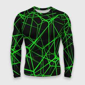 Мужской рашгард 3D с принтом Зеленые Полигоны ,  |  | зеленая абстракция | зеленая матрица | зеленая текстура | зеленые линии | зеленые полоски матрица | современное искусство