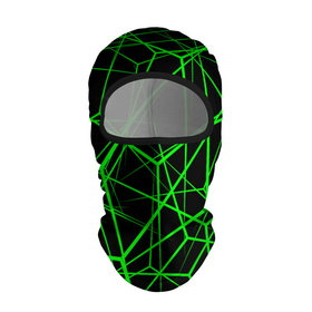 Балаклава 3D с принтом Зеленые Полигоны Матрица в Санкт-Петербурге, 100% полиэстер, ткань с особыми свойствами — Activecool | плотность 150–180 г/м2; хорошо тянется, но при этом сохраняет форму. Закрывает шею, вокруг отверстия для глаз кайма. Единый размер | Тематика изображения на принте: зеленая абстракция | зеленая матрица | зеленая текстура | зеленые линии | зеленые полоски матрица | современное искусство