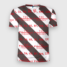 Мужская футболка 3D Slim с принтом Последовательность Фибоначчи в Екатеринбурге, 100% полиэстер с улучшенными характеристиками | приталенный силуэт, круглая горловина, широкие плечи, сужается к линии бедра | bands | fibonacci | zebra | зебра | полосы | последовательность | фибоначчи | цифры | числа