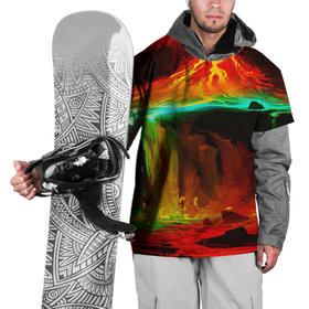 Накидка на куртку 3D с принтом Кратер Вулкана в Новосибирске, 100% полиэстер |  | vulcan | вулкан ла пальма | гнев земли | жерло вулкана | извержение вулкана | катаклизмы | катастрофа | магма | стихия