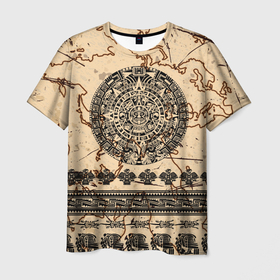 Мужская футболка 3D с принтом Aztecs/Ацтеки , 100% полиэфир | прямой крой, круглый вырез горловины, длина до линии бедер | aztecs | ацтеки | индейцы | теночтитлан