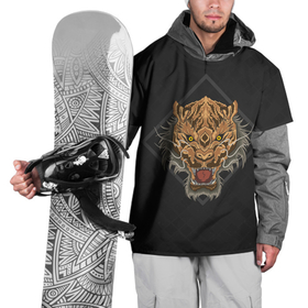 Накидка на куртку 3D с принтом Голова тигра в ромбе в Курске, 100% полиэстер |  | furry | low poly | tiger | восточный тигр | год тигра | голова | кошка | лоу поли | тигр | тигренок | фурри | хищник