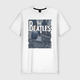 Мужская футболка хлопок Slim с принтом The Beatles,  jeans life в Екатеринбурге, 92% хлопок, 8% лайкра | приталенный силуэт, круглый вырез ворота, длина до линии бедра, короткий рукав | england | group | jeans | legend | liverpool | the beatles | англия | битлз | группа | джинсы | легенда | ливерпуль