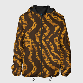 Мужская куртка 3D с принтом Шкура тигра леопарда гибрид в Новосибирске, ткань верха — 100% полиэстер, подклад — флис | прямой крой, подол и капюшон оформлены резинкой с фиксаторами, два кармана без застежек по бокам, один большой потайной карман на груди. Карман на груди застегивается на липучку | leopard | tiger | восточный тигр | гибрид | год тигра | кошка | леопард | тигр | тигренок | хищник