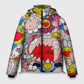 Мужская зимняя куртка 3D с принтом Takashi Murakami кричащий арт в Санкт-Петербурге, верх — 100% полиэстер; подкладка — 100% полиэстер; утеплитель — 100% полиэстер | длина ниже бедра, свободный силуэт Оверсайз. Есть воротник-стойка, отстегивающийся капюшон и ветрозащитная планка. 

Боковые карманы с листочкой на кнопках и внутренний карман на молнии. | takashi murakami | арт | граффити | кричащий арт | мураками | такаси | такаси мураками | токио | уличное граффити | япония