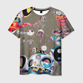 Мужская футболка 3D с принтом Takashi Murakami арт с языками в Курске, 100% полиэфир | прямой крой, круглый вырез горловины, длина до линии бедер | takashi murakami | арт | арт с языками | граффити | мураками | такаси | такаси мураками | токио | уличное граффити | языки | япония
