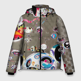 Мужская зимняя куртка 3D с принтом Takashi Murakami арт с языками в Кировске, верх — 100% полиэстер; подкладка — 100% полиэстер; утеплитель — 100% полиэстер | длина ниже бедра, свободный силуэт Оверсайз. Есть воротник-стойка, отстегивающийся капюшон и ветрозащитная планка. 

Боковые карманы с листочкой на кнопках и внутренний карман на молнии. | Тематика изображения на принте: takashi murakami | арт | арт с языками | граффити | мураками | такаси | такаси мураками | токио | уличное граффити | языки | япония