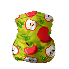 Бандана-труба 3D с принтом Яблочки паттерн в Кировске, 100% полиэстер, ткань с особыми свойствами — Activecool | плотность 150‒180 г/м2; хорошо тянется, но сохраняет форму | apple | яблоки | яблоко | яблоня | яблочки