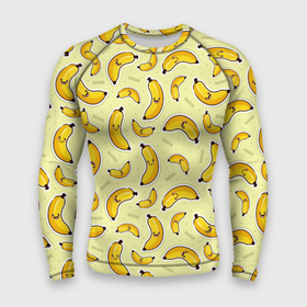 Мужской рашгард 3D с принтом Банановый Бум в Кировске,  |  | банан | банановый | бананы | паттерн | прикол | фрукты