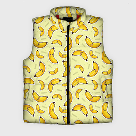 Мужской жилет утепленный 3D с принтом Банановый Бум в Курске,  |  | банан | банановый | бананы | паттерн | прикол | фрукты