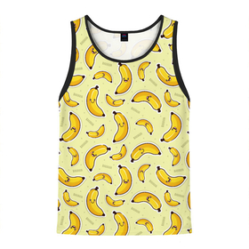 Мужская майка 3D с принтом Банановый Бум , 100% полиэстер | круглая горловина, приталенный силуэт, длина до линии бедра. Пройма и горловина окантованы тонкой бейкой | банан | банановый | бананы | паттерн | прикол | фрукты