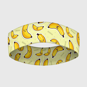 Повязка на голову 3D с принтом Банановый Бум в Екатеринбурге,  |  | банан | банановый | бананы | паттерн | прикол | фрукты