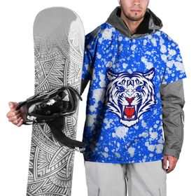Накидка на куртку 3D с принтом БЕЛЫЙ ТИГР_2022 в Санкт-Петербурге, 100% полиэстер |  | 2022 | белый тигр | большие кошки | год тигра | кляксы | новогодний | символ года | тигр | хищник