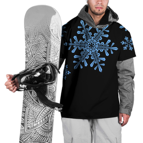 Накидка на куртку 3D с принтом Минималистичные Снежинки в Петрозаводске, 100% полиэстер |  | зима | минимализм | новый год | снег | снегопад | снежинки