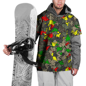 Накидка на куртку 3D с принтом Раста-камуфляж в Екатеринбурге, 100% полиэстер |  | Тематика изображения на принте: shaka | жест | камуфляж | милитари | паттерн | раста | рука | шака | ямайка