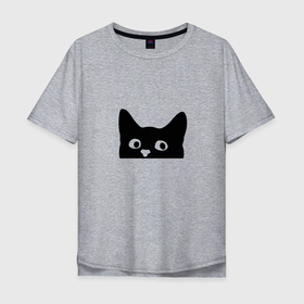 Мужская футболка хлопок Oversize с принтом Котяра (cat) в городе Новоалтайск, 100% хлопок | свободный крой, круглый ворот, “спинка” длиннее передней части | cat | для девушки | кот | котяра | кошка | подарок