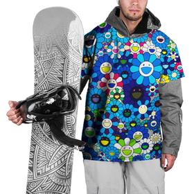 Накидка на куртку 3D с принтом ТАКАСИ МУРАКАМИ в Новосибирске, 100% полиэстер |  | takashi murakami | абстракция | арт | иллюстрация | смайлы | такаси мураками | такаши мураками | цветы | яркие краски